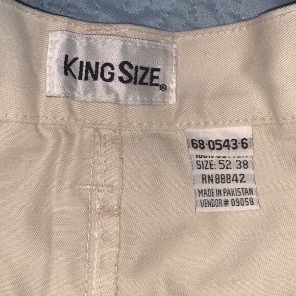 King Size Mens Pleated Khaki Pants Size 52X33 - Picture 7 of 7